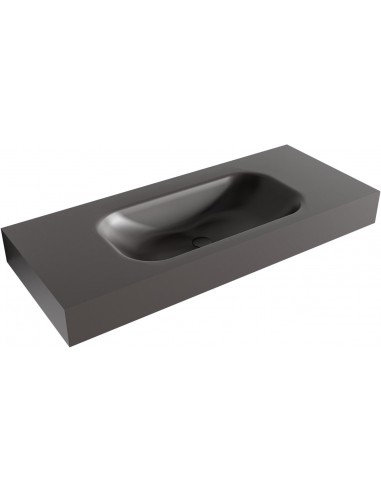 BIG SMALL væghængt håndvask 110 x 46 cm Solid surface - Mørkegrå