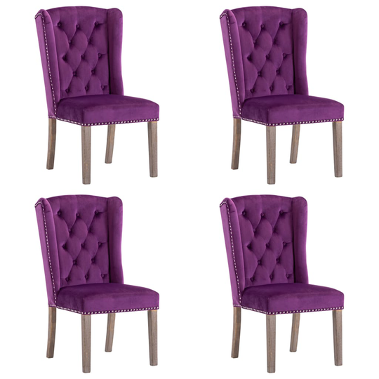 vidaXL spisebordsstole 4 stk. velour lilla