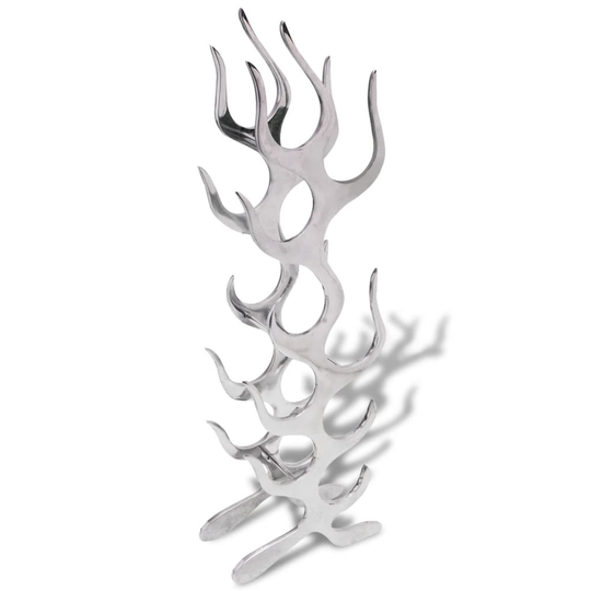 vidaXL vinreol flammedesign aluminium sølvfarvet 9 flasker