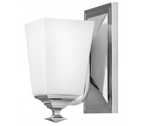 Baldwin Badeværelseslampe i stål og glas H21 cm 1 x G9 LED - Poleret krom/Hvid