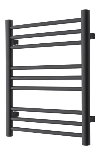 TVS Pivo håndklædetørrer t/central-/fjernvarme, 590x500 mm, sort