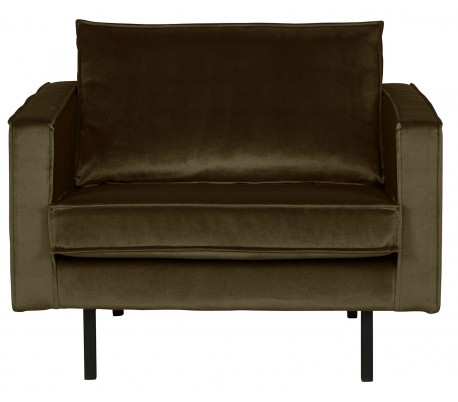 Rodeo Lænestol i velour B105 cm - Varm grøn