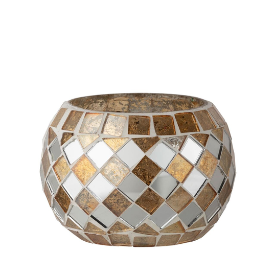 SINNERUP Mosaik fyrfadsstage H 6,5 cm. (GULD, ONESIZE)