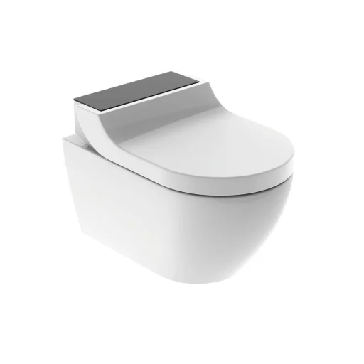 Geberit AquaClean Tuma Comfort væghængt douchetoilet, sort glas