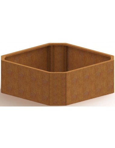 Boston højbed uden bund H60 x B108,3 x D108,3 cm i corten stål