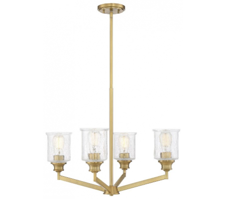 Hampton 4 Lysekrone Ø64 cm - Varm messing/Krakeleret