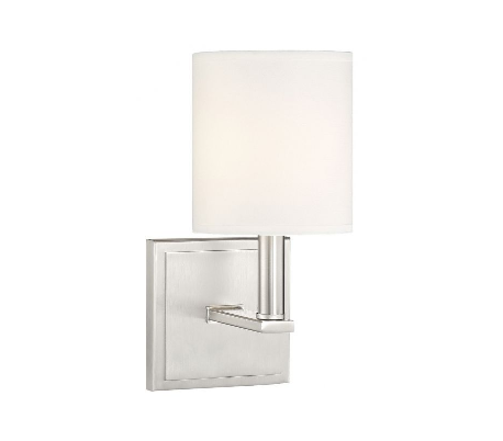 Waverly Væglampe H28 cm - Satineret nikkel/Hvid