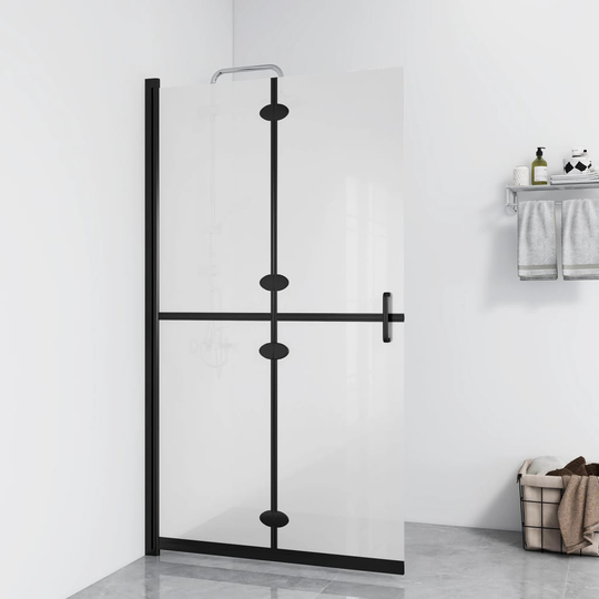 vidaXL foldbar brusevæg 90x190 cm matteret sikkerhedsglas