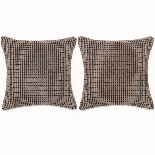 vidaXL pudesæt 2 stk. velour 60 x 60 cm brun