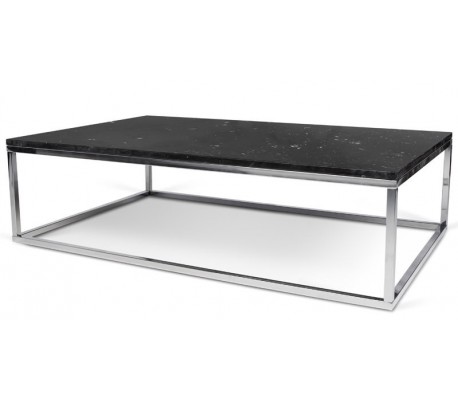 TemaHome Prairie sofabord i metal og marmor 120 x 75 cm - Krom/Sort marmor