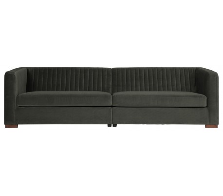 Moderne sofa i velour 275 cm - Varm grøn