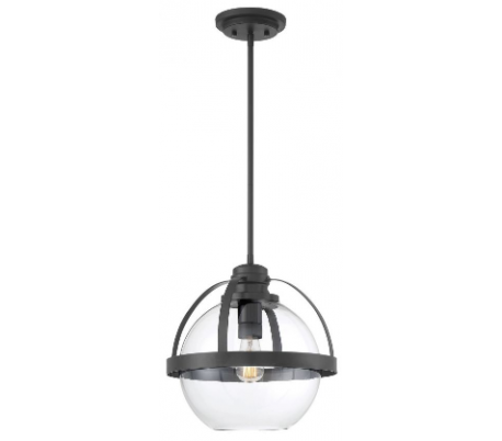 Pendleton 1 Loftlampe Ø36 cm - Mat sort/Klar