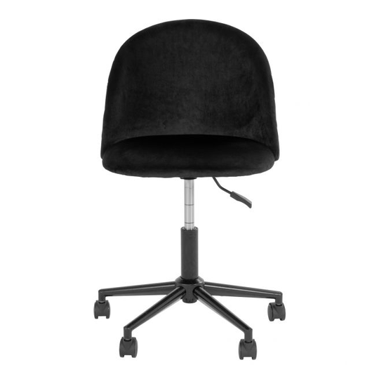 Kontorstol i sort velour med black ben HN1207 - 1201090