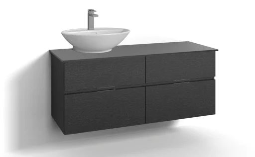 Svedbergs Forma underskab m/4 skuffer & integreret greb, 120x45cm, sort eg
