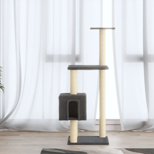 vidaXL kradsetræ med sisalstolper 104 cm mørkegrå