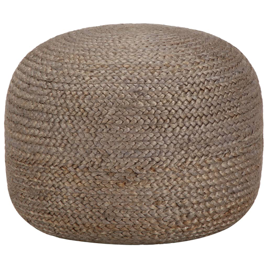 vidaXL håndlavet puf 45 x 30 cm jute lysegrå