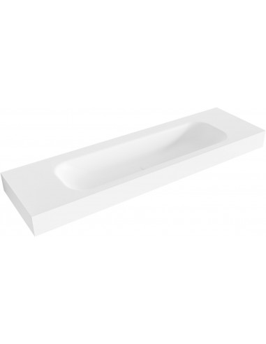 BIG LARGE væghængt håndvask 160 x 46 cm Solid surface - Talkum
