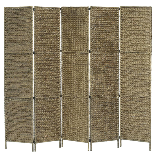 vidaXL rumdeler med 5 paneler 193 x 160 cm vandhyacint brun