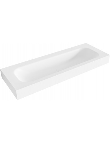 BIG LARGE væghængt håndvask 130 x 46 cm Solid surface - Talkum