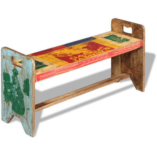 vidaXL bænk 100x30x50 cm massivt genbrugstræ