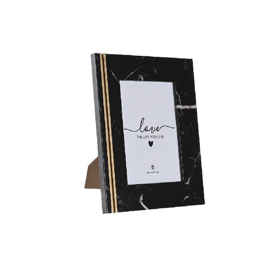 Fotoramme DKD Home Decor Sort Gylden Metal MDF Marmor