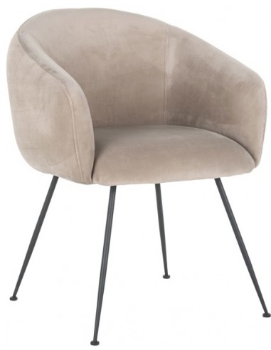 Avanti spisebordsstol i metal og velour H80 cm - Sort/Khaki