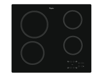 Whirlpool AKT 801/NE - Keramisk kogeplade - 4 plader - Niche - bredde: 56 cm - dybde: 49 cm - sort - rammeløs
