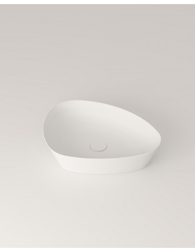 LA1S bordmonteret håndvask 48,6 x 40 cm solid surface - Mat hvid