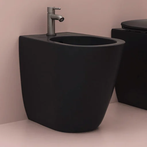 Lavabo Glomp back-to-wall bidét, mat sort