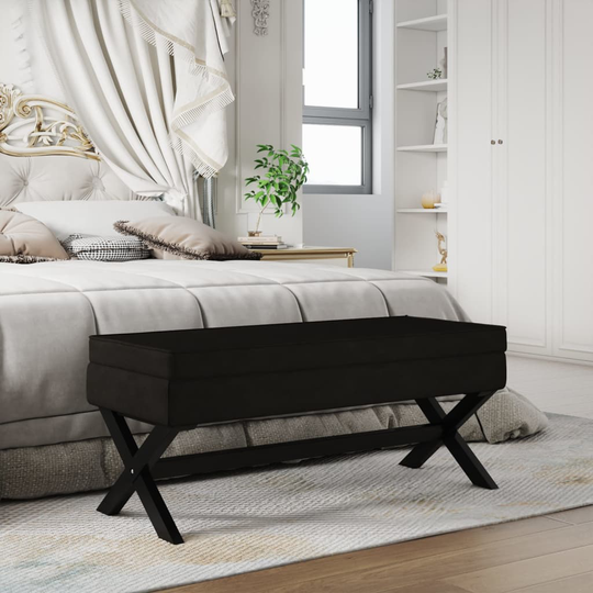 vidaXL opbevaringsskammel 110x45x49 cm velour sort