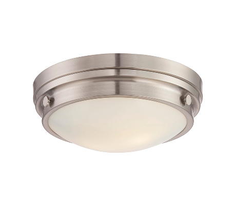 Lucerne 2 Plafond Ø34 cm - Satineret nikkel/Opalhvid