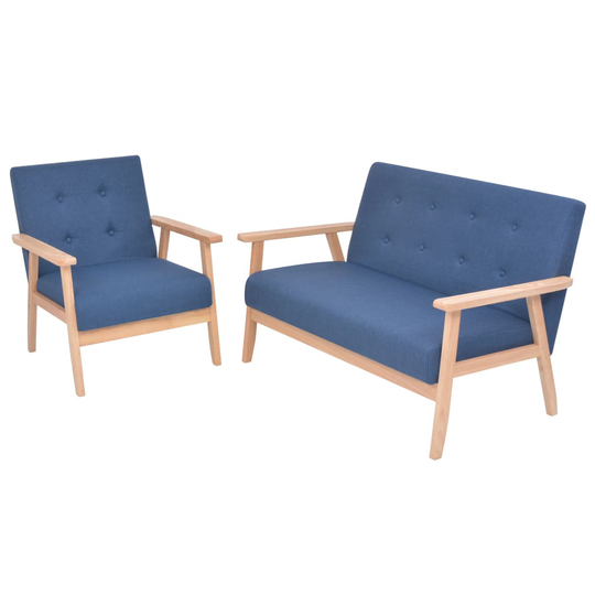 vidaXL sofasæt i 2 dele stof blå