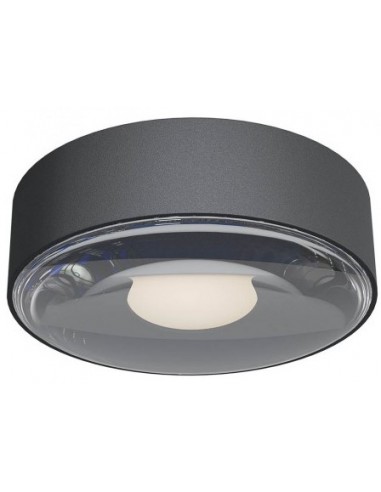 LOG loftlampe i aluminium og glas Ø10,7 cm 1 x 6W SMD LED - Mat mørkegrå
