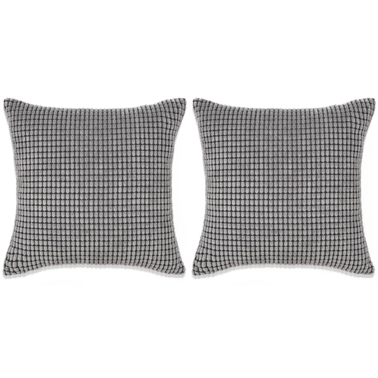 vidaXL pudesæt 2 stk. velour 45 x 45 cm grå