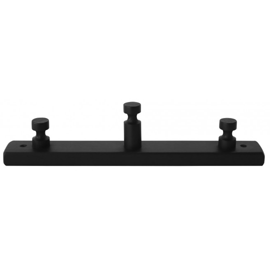 Home-it knagerække med 3 knage 30×4×7 cm fyrretræ sort