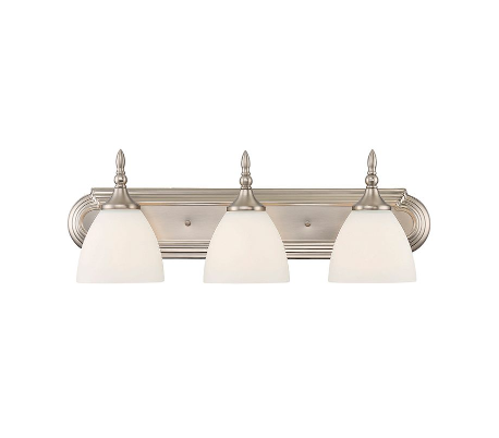Herndon 3 Badeværelseslampe B61 cm - Satineret nikkel/Opalhvid