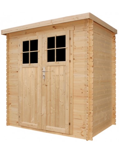 Redskabsskur i fyrretræ B239 cm - Natur/Sort