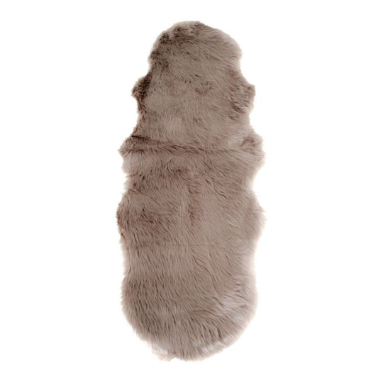 Imiteret lammeskind i mushroom 60x180 cm - 3981212