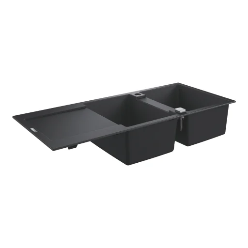 Grohe K500 kompositvask, 2 kummer, 116x50 cm, sort granit
