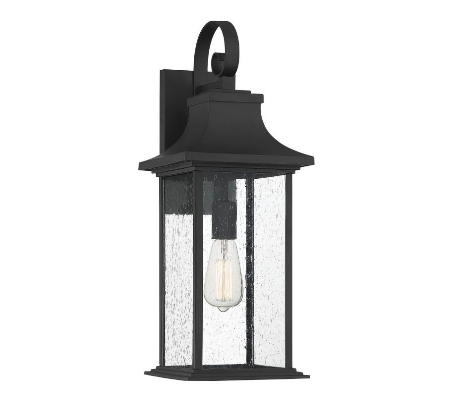 Hancock 1 Væglampe H59 cm - Mat sort/Klar med dråbe effekt