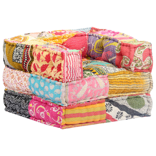 vidaXL modulpuf stof patchwork