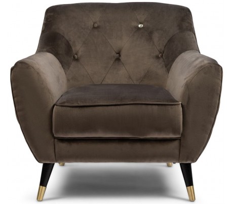 Modena Lænestol i velour B89 cm - Sort/Antracit