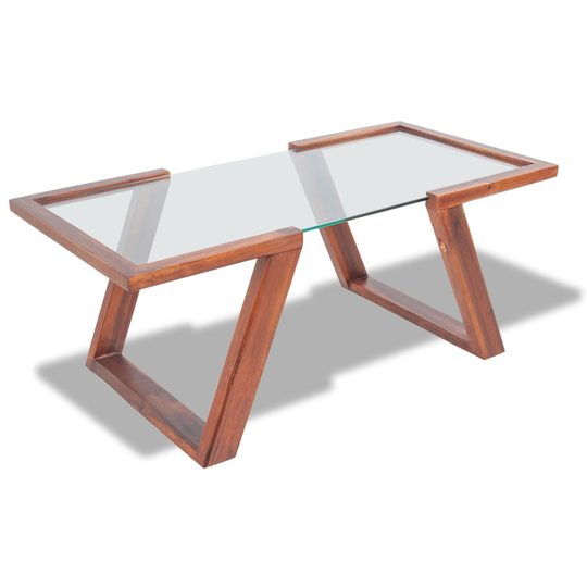 vidaXL sofabord massivt akacietræ brun 100x50x40 cm