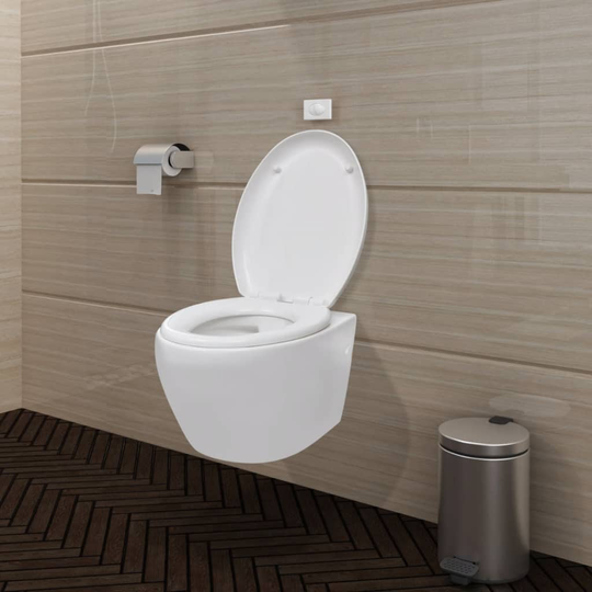 Væghængt toilet m. automatisk soft-close og skylletank Hvid