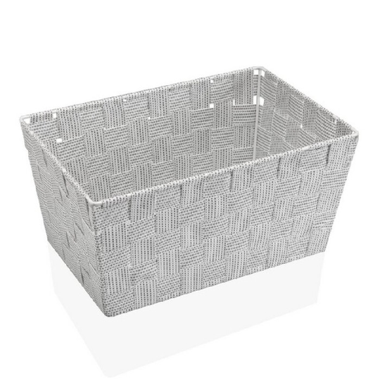 Multibrug kurv Hvid Tekstil (20 x 15 x 30 cm)