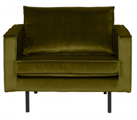 Rodeo Lænestol i velour B105 cm - Oliven