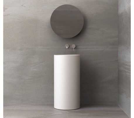 Ideavit Solidroll gulvmonteret håndvask Ø45 x H90 cm Solid surface - Mat hvid