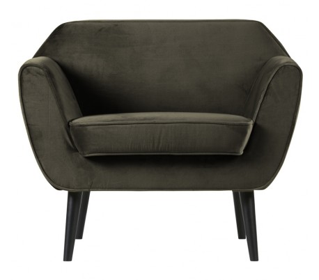 Lænestol i velour B92 cm - Varm grøn