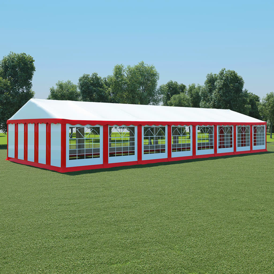 vidaXL havetelt PVC 6 x 16 m rød og hvid