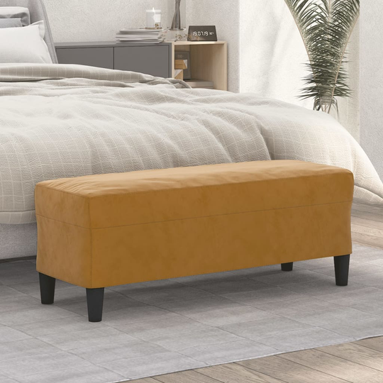 vidaXL bænk 100x35x41 cm velour brun